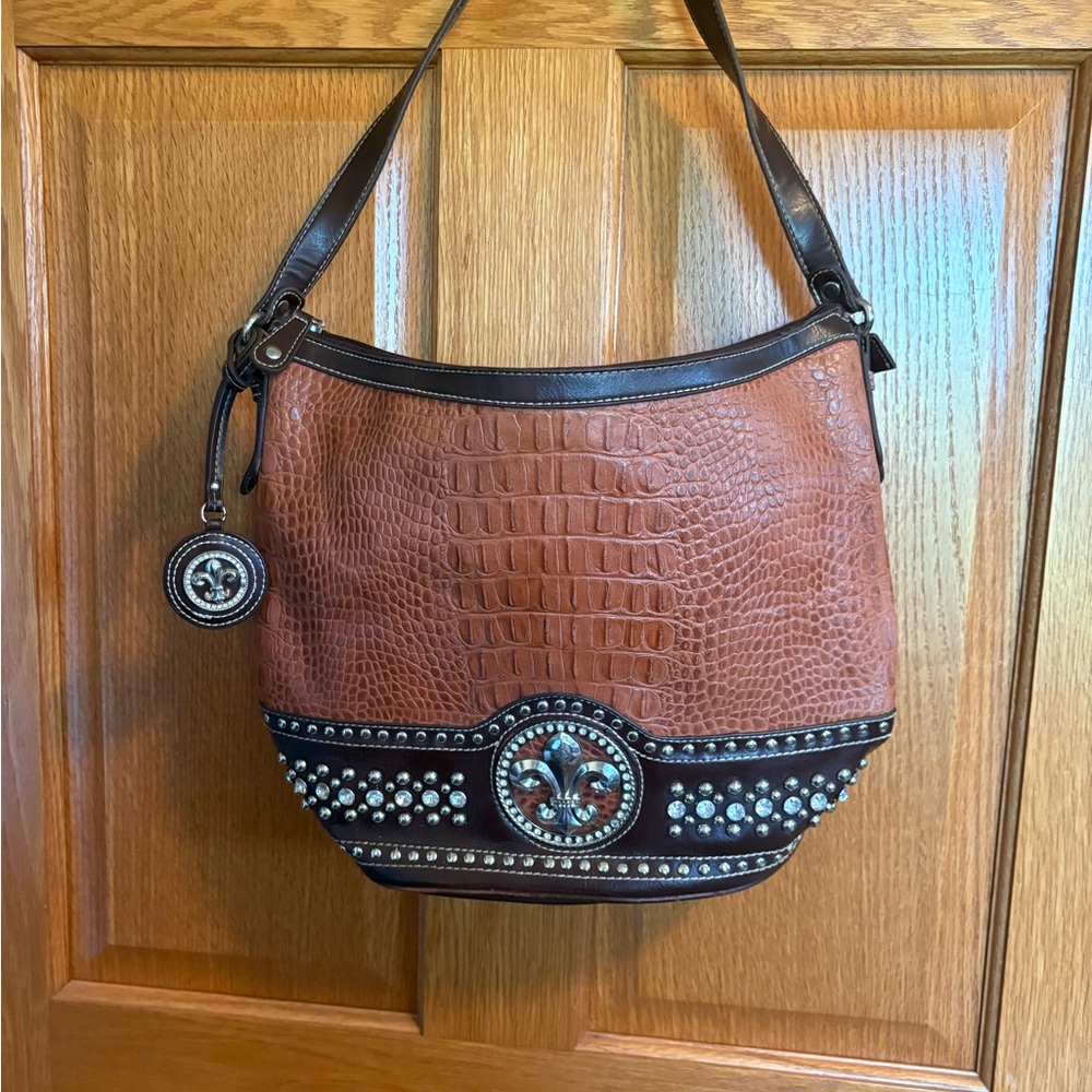 Silverlake EUC Fleur de Lis Shoulder Bag